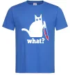 Чоловіча футболка Cat with knife Яскраво-синій фото