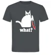 Чоловіча футболка Cat with knife Графіт фото