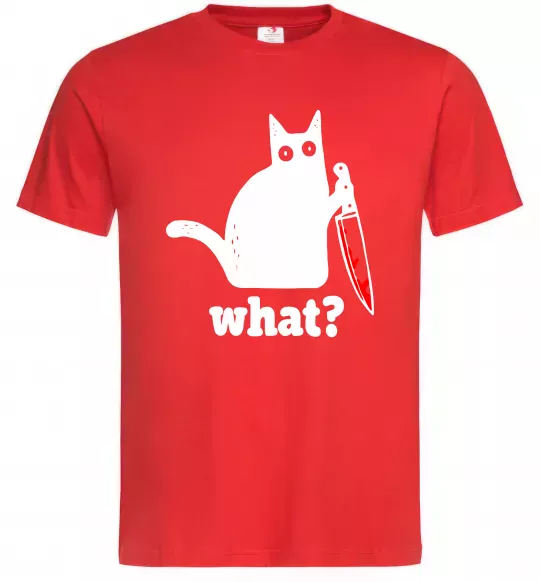 Чоловіча футболка Cat with knife Червоний фото