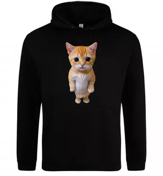 Чоловіча толстовка (худі) Кошеня в повний зріст Чорний фото