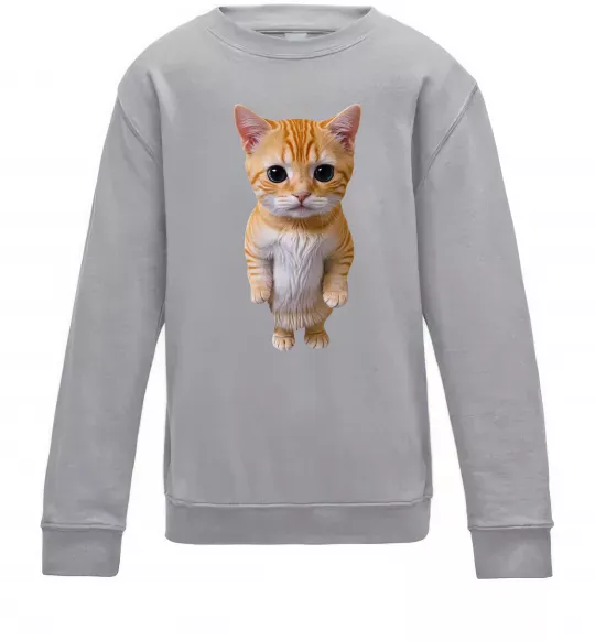 Детский Свитшот Кошеня в повний зріст Серый меланж фото