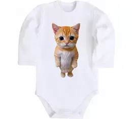 Дитячий бодік Кошеня в повний зріст Білий фото