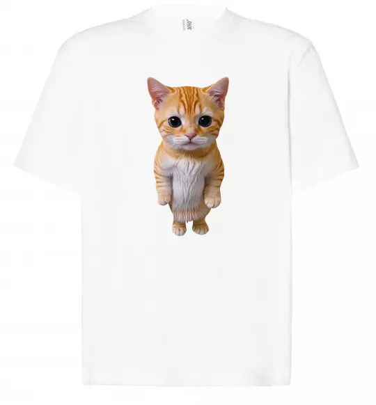 Футболка Оверсайз Кошеня в повний зріст Белый фото