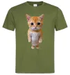 Мужская футболка Кошеня в повний зріст Оливковый фото