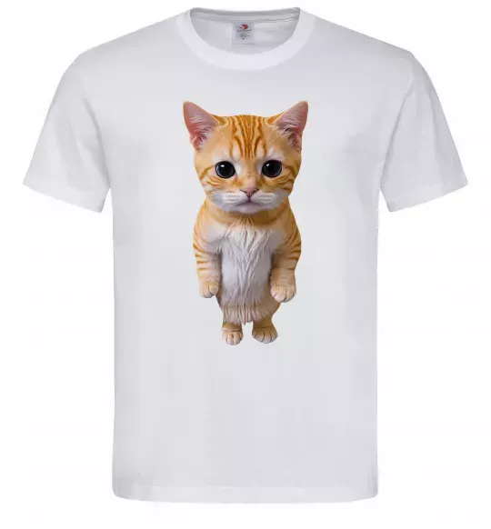 Мужская футболка Кошеня в повний зріст Белый фото