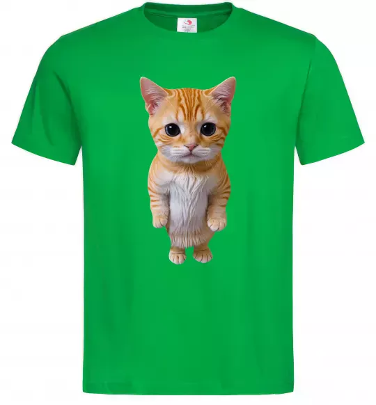 Мужская футболка Кошеня в повний зріст Зеленый фото