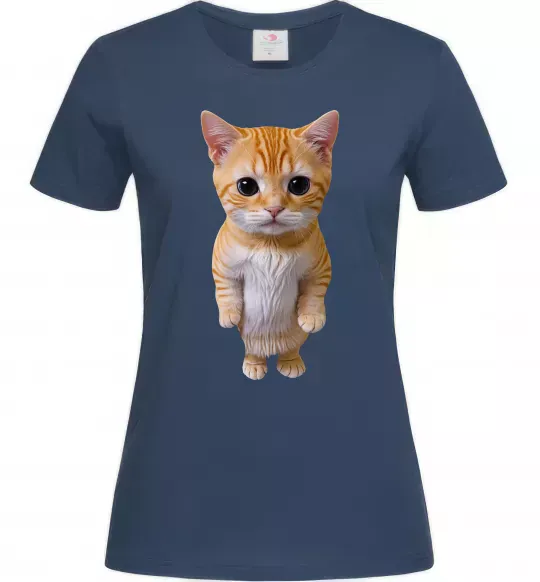 Женская футболка Кошеня в повний зріст Темно-синий фото