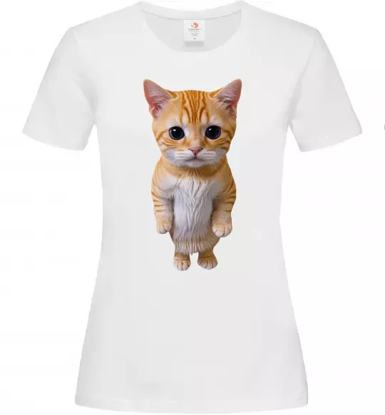 Женская футболка Кошеня в повний зріст Белый фото