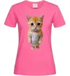 Женская футболка Кошеня в повний зріст Ярко-розовый фото