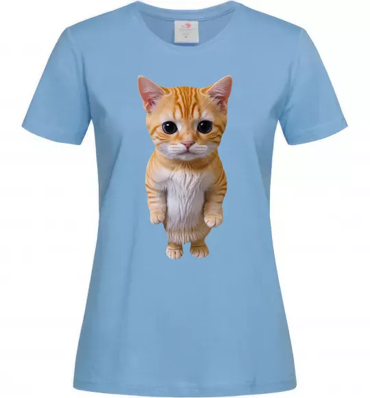 Женская футболка Кошеня в повний зріст Голубой фото