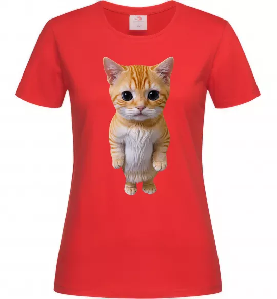 Женская футболка Кошеня в повний зріст Красный фото
