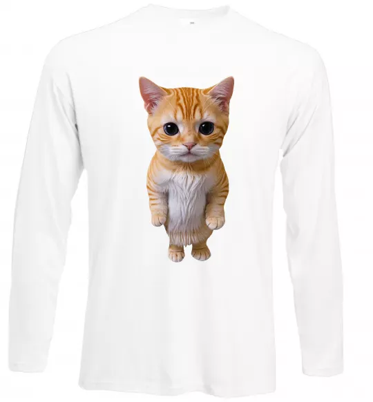 Лонгслив Кошеня в повний зріст Белый фото