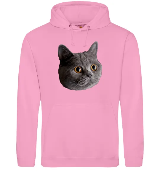 Мужская толстовка (худи) Кіт дивиться Розовый фото