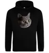 Мужская толстовка (худи) Кіт дивиться Черный фото