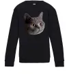 Детский Свитшот Кіт дивиться Черный фото