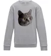 Детский Свитшот Кіт дивиться Серый меланж фото
