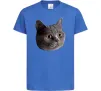 Дитяча футболка Кіт дивиться Яскраво-синій Дитяча футболка Кіт дивиться Яскраво-синій фото
