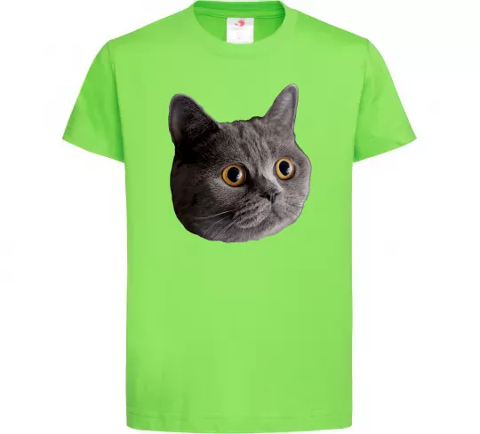 Дитяча футболка Кіт дивиться Лаймовий фото
