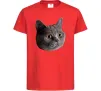 Дитяча футболка Кіт дивиться Червоний Дитяча футболка Кіт дивиться Червоний фото