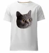 Чоловіча преміум футболка Кіт дивиться Білий фото