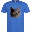 Чоловіча футболка Кіт дивиться Яскраво-синій фото