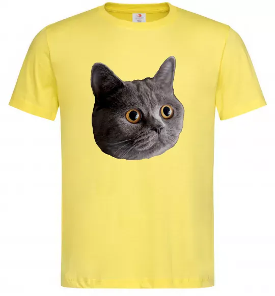 Чоловіча футболка Кіт дивиться Лимонний фото