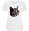 Жіноча футболка Кіт дивиться Білий фото