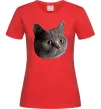 Жіноча футболка Кіт дивиться Червоний фото