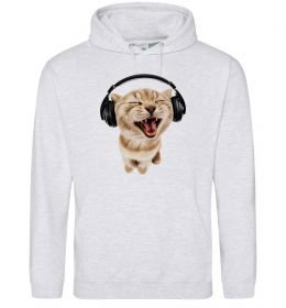 Мужская толстовка (худи) Кіт в навушниках