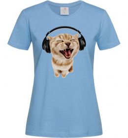 Женская футболка Кіт в навушниках Женская футболка Кіт в навушниках