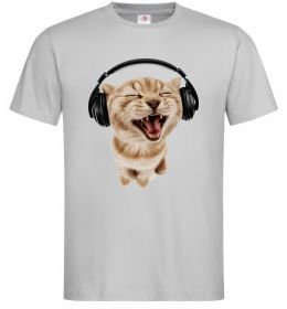 Мужская футболка Кіт в навушниках