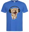 Чоловіча футболка Кіт в навушниках Яскраво-синій фото