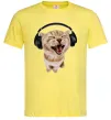 Чоловіча футболка Кіт в навушниках Лимонний фото