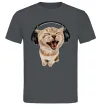 Чоловіча футболка Кіт в навушниках Графіт фото