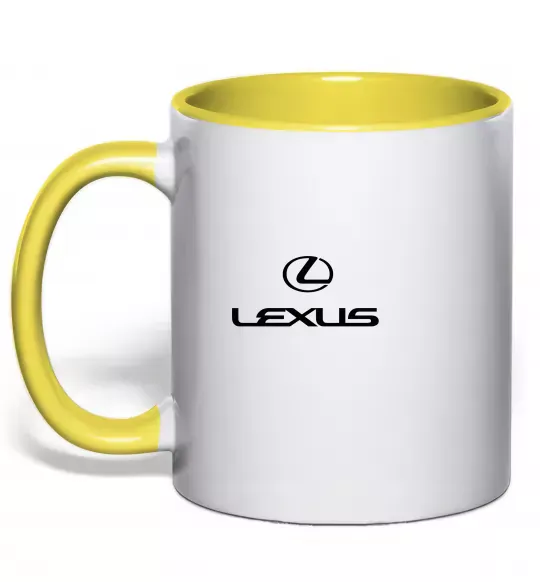 Чашка з кольоровою ручкою Lexus logo та назва Сонячно жовтий фото
