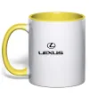 Чашка з кольоровою ручкою Lexus logo та назва Сонячно жовтий фото