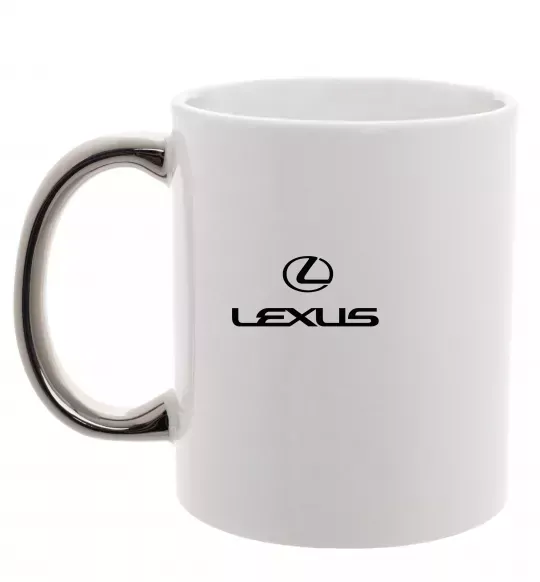 Чашка з кольоровою ручкою Lexus logo та назва Срібло фото