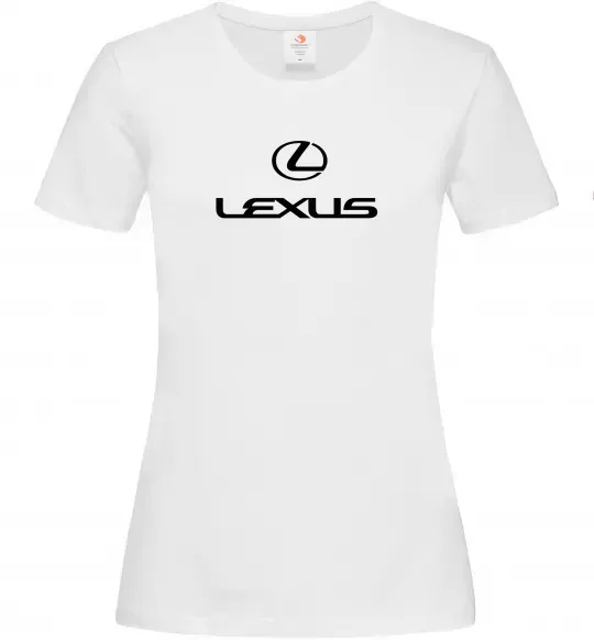 Женская футболка Lexus logo та назва Белый фото