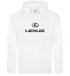 Мужская толстовка (худи) Lexus logo та назва Белый фото