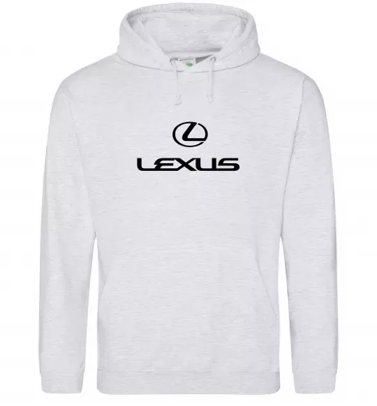 Мужская толстовка (худи) Lexus logo та назва Серый меланж фото