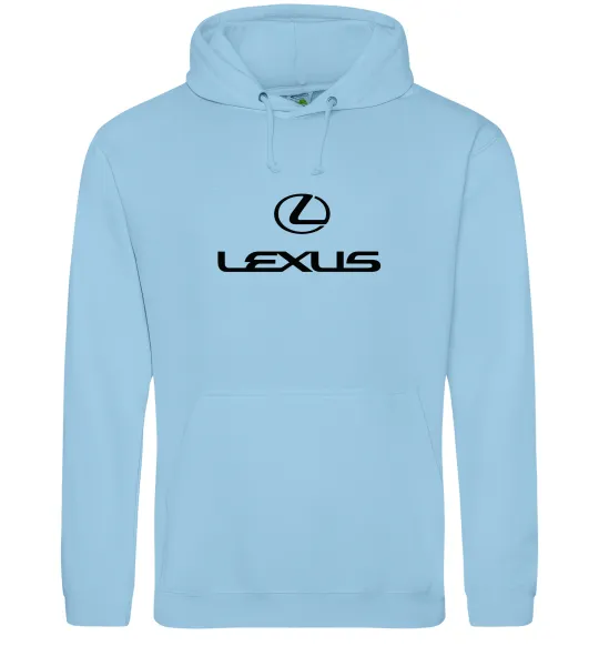 Мужская толстовка (худи) Lexus logo та назва Голубой фото