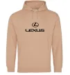 Женская толстовка (худи) Lexus logo та назва Песочный фото