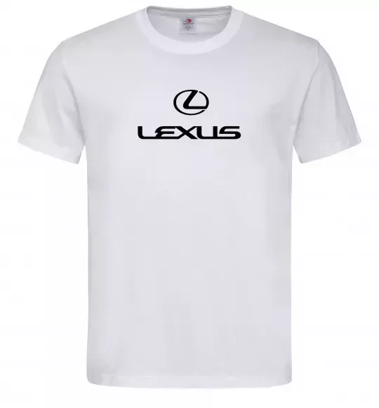 Мужская футболка Lexus logo та назва Белый фото