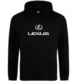 Мужская толстовка (худи) Lexus logo та назва Черный фото