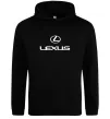 Женская толстовка (худи) Lexus logo та назва Черный фото