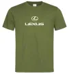 Мужская футболка Lexus logo та назва Оливковый фото