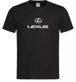 Мужская футболка Lexus logo та назва Черный фото