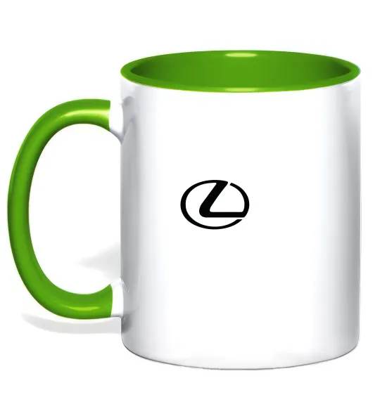 Чашка с цветной ручкой Lexus logo Лаймовый фото
