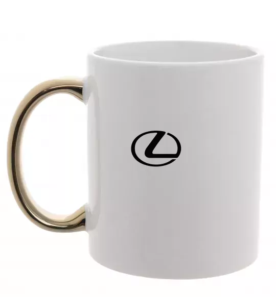Чашка с цветной ручкой Lexus logo Золото фото