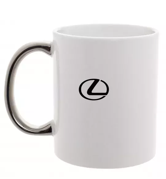 Чашка с цветной ручкой Lexus logo Серебро фото